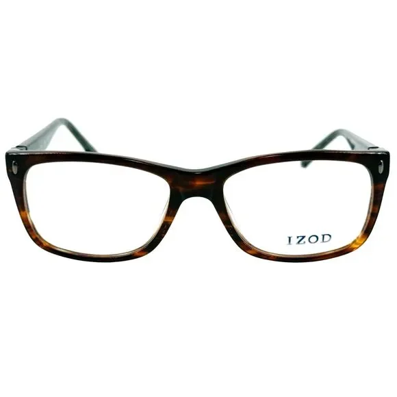 Izod 6003 Mens Plastic Eyeglass Frame Brown Horn 53-17 Spring Hinges